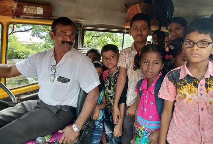 Teacher In India Buys A Bus And Picks Up Students Every Morning So No One Drops Out Of School